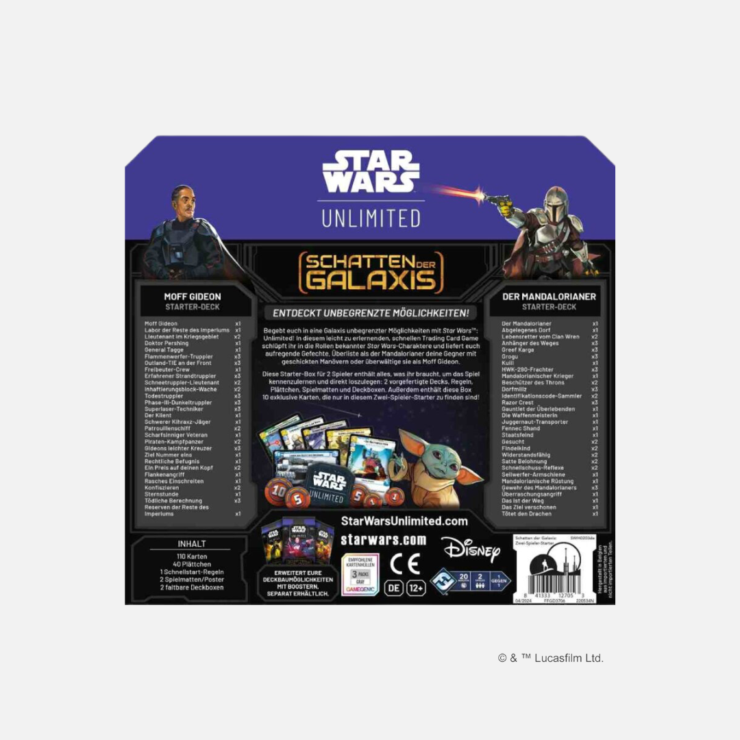 FFG - Star Wars: Unlimited - Schatten der Galaxis Zwei-Spieler Starter Deck (Deutsch)