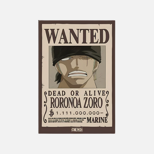 One Piece - "Wanted" Roronoa Zoro - Magnet (8 x 5,5cm)