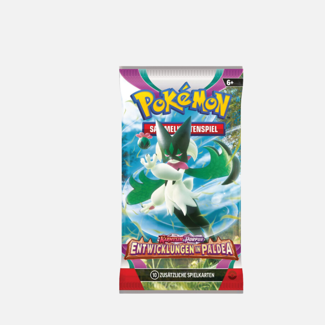 Pokémon Trading Card Game - Entwicklungen in Paldea Booster Pack [SV2] - Karmesin & Purpur (Deutsch)