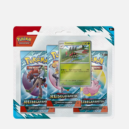 Pokémon Trading Card Game - Reisegefährten 3-Pack Blister (Yanmega) - Karmesin & Purpur 9 (Deutsch)